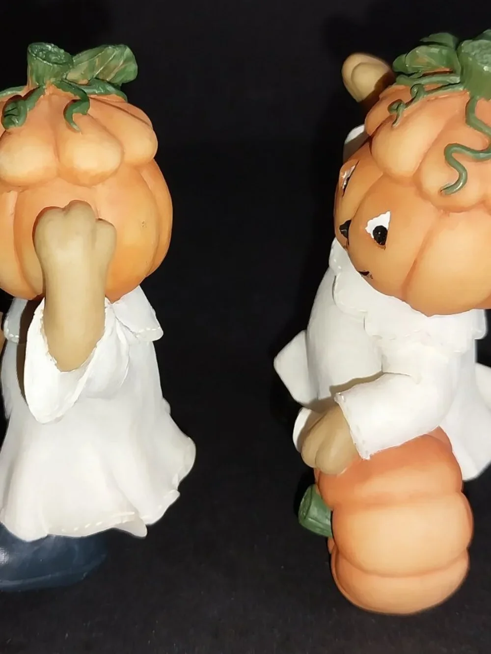 Halloween Pumpkin Head Ghost Figures Set of 2